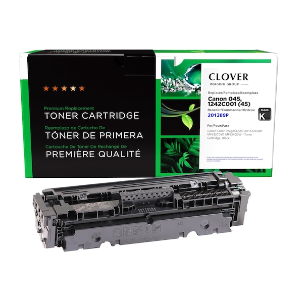 Cig Clover Imaging Remanufactured Black Toner Cartridge for Canon 1242C001 (045) 201389P - main